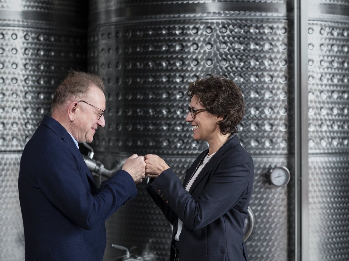 Führung des Weinguts Bellavista durch Moretti und Geoffroy